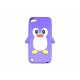 Coque silicone pour Ipod Touch 5 pingouin violet + film protection écran