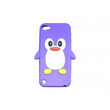 Coque silicone pour Ipod Touch 5 pingouin violet + film protection écran