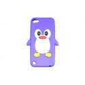 Coque silicone pour Ipod Touch 5 pingouin violet + film protection écran