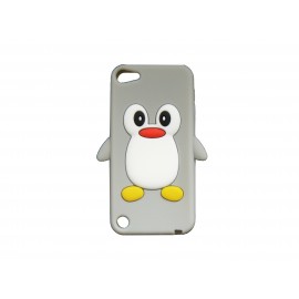 Coque silicone pour Ipod Touch 5 pingouin gris + film protection écran