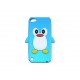 Coque silicone pour Ipod Touch 5 pingouin bleu turquoise + film protection écran