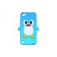 Coque silicone pour Ipod Touch 5 pingouin bleu turquoise + film protection écran