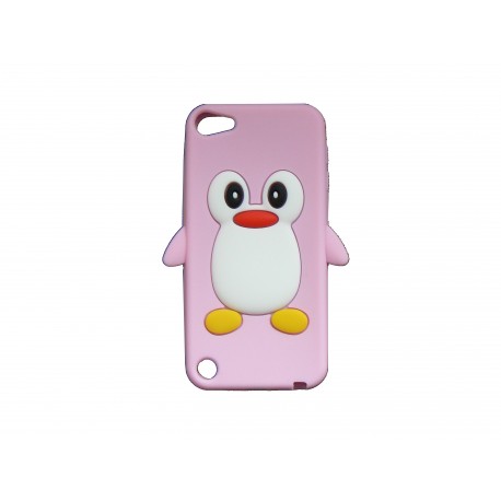 Coque silicone pour Ipod Touch 5 pingouin rose clair + film protection écran