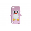 Coque silicone pour Ipod Touch 5 pingouin rose clair + film protection écran