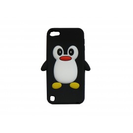 Coque silicone pour Ipod Touch 5 pingouin noir + film protection écran