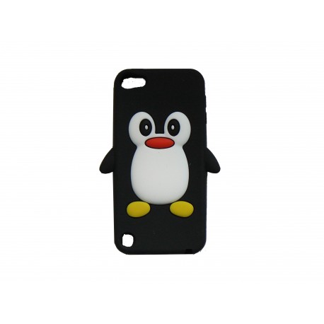 Coque silicone pour Ipod Touch 5 pingouin noir + film protection écran