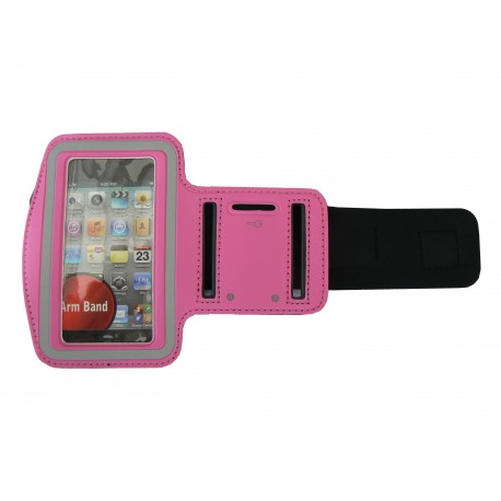 Brassard rose bonbon pour Iphone 3G - Iphone 4 - Ipod Touch 4 pourtour phosphorescent
