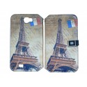 Pochette pour Samsung Galaxy Note 2 / N7100 simili-cuir Tour Eiffel France + film protectin écran