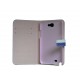 Pochette pour Samsung Galaxy Note 2 / N7100 simili-cuir bleu pois blancs + film protectin écran