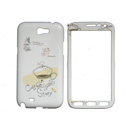 Coque semi-intégrale pour Samsung Galaxy Note 2/N7100 tasse à café + film protection écran offert