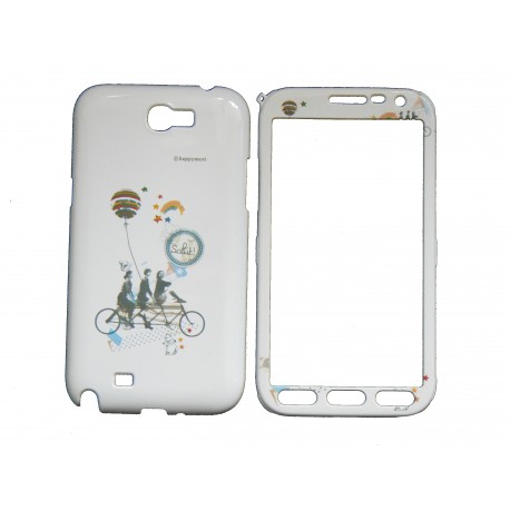 Coque semi-intégrale pour Samsung Galaxy Note 2/N7100 vélo tandem + film protection écran offert