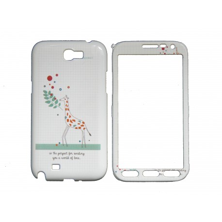 Coque semi-intégrale pour Samsung Galaxy Note 2/N7100 girafe + film protection écran offert