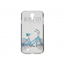 Coque  pour Samsung Galaxy S4 / I9500 vélo bleu + film protection écran offert