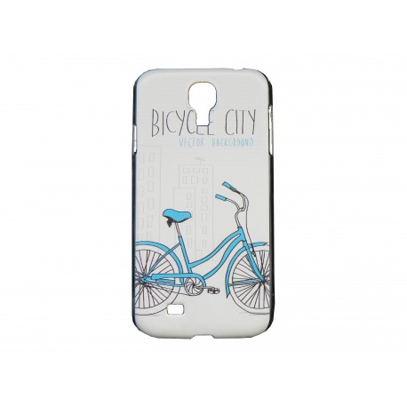 Coque  pour Samsung Galaxy S4 / I9500 vélo bleu + film protection écran offert