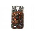 Coque  pour Samsung Galaxy S4 / I9500 tigre multicolore + film protection écran offert