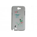 Coque pour Samsung Galaxy Note 2/N7100 chat noir curs verts  + film protection écran offert