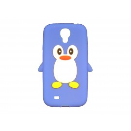 Coque silicone pour Samsung Galaxy S4 / I9500 pingouin bleu + film protection écran offert