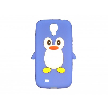 Coque silicone pour Samsung Galaxy S4 / I9500 pingouin bleu + film protection écran offert
