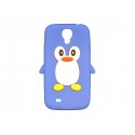 Coque silicone pour Samsung Galaxy S4 / I9500 pingouin bleu + film protection écran offert