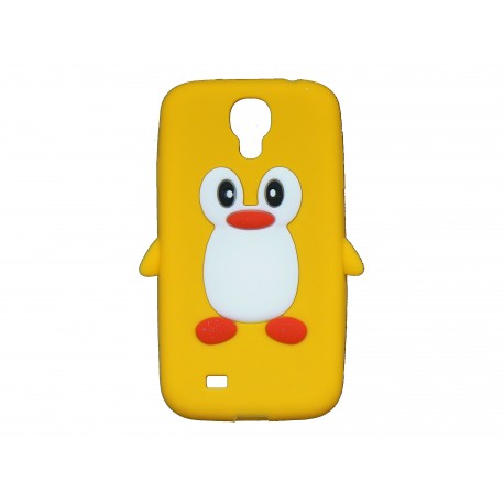 Coque silicone pour Samsung Galaxy S4 / I9500 pingouin jaune + film protection écran offert