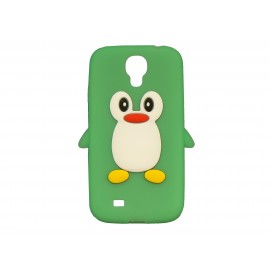 Coque silicone pour Samsung Galaxy S4 / I9500 pingouin vert + film protection écran offert