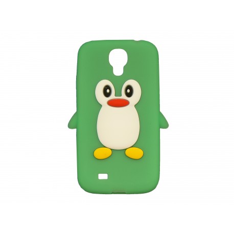 Coque silicone pour Samsung Galaxy S4 / I9500 pingouin vert + film protection écran offert