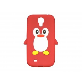 Coque silicone pour Samsung Galaxy S4 / I9500 pingouin rouge + film protection écran offert