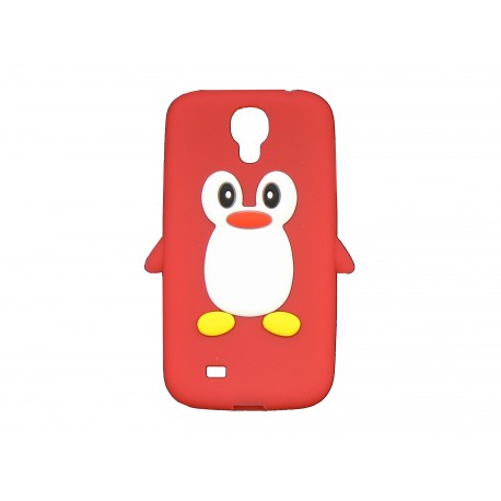 Coque silicone pour Samsung Galaxy S4 / I9500 pingouin rouge + film protection écran offert