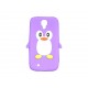 Coque silicone pour Samsung Galaxy S4 / I9500 pingouin violet + film protection écran offert