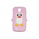 Coque silicone pour Samsung Galaxy S4 / I9500 pingouin rose clair + film protection écran offert