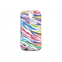 Coque silicone pour Samsung Galaxy S4 / I9500 zèbre multicolore + film protection écran offert