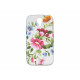 Coque silicone pour Samsung Galaxy S4 / I9500 fleurs roses et bleues + film protection écran offert