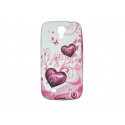 Coque silicone pour Samsung Galaxy S4 / I9500 coeurs roses + film protection écran offert