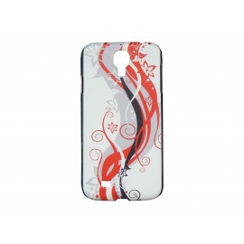 Coque pour Samsung Galaxy S4 / I9500  fleurs rouges + film protection écran offert