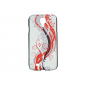 Coque pour Samsung Galaxy S4 / I9500  fleurs rouges + film protection écran offert