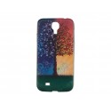 Coque pour Samsung Galaxy S4 / I9500 arbre bleu orangé + film protection écran offert