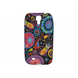 Coque silicone pour Samsung Galaxy S4 / I9500 cachemire multicolore + film protection écran offert