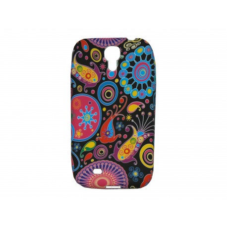 Coque silicone pour Samsung Galaxy S4 / I9500 cachemire multicolore + film protection écran offert