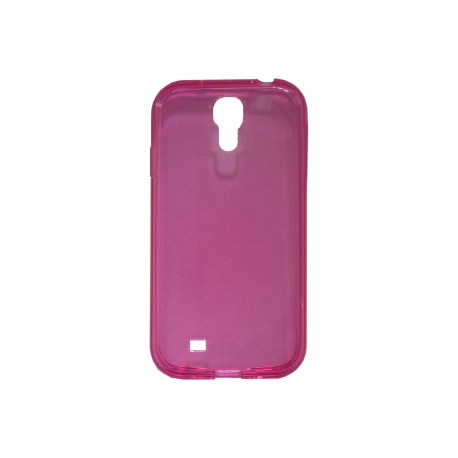 Coque silicone pour Samsung Galaxy S4 / I9500 transparente rose + film protection écran offert