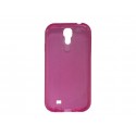 Coque silicone pour Samsung Galaxy S4 / I9500 transparente rose + film protection écran offert