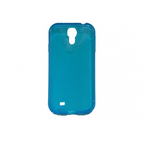 Coque silicone pour Samsung Galaxy S4 / I9500 transparente bleue + film protection écran offert