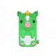 Coque silicone pour Samsung Galaxy S4 / I9500 cochon vert + film protection écran offert