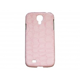 Coque pour Samsung Galaxy S4 / I9500 simili-cuir crocodile rose + film protection écran offert