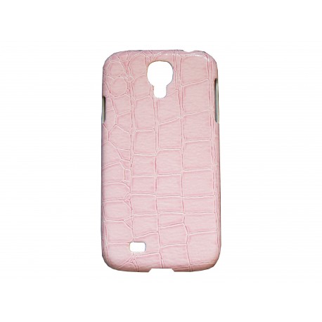 Coque pour Samsung Galaxy S4 / I9500 simili-cuir crocodile rose + film protection écran offert