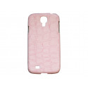 Coque pour Samsung Galaxy S4 / I9500 simili-cuir crocodile rose + film protection écran offert