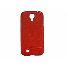 Coque pour Samsung Galaxy S4 / I9500 simili-cuir crocodile rouge + film protection écran offert