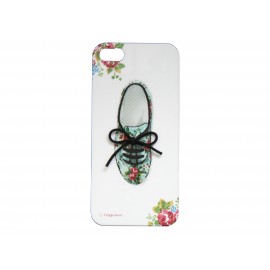 Coque pour Iphone 5 tennis/basket fleuri lacet noir + film protection écran offert