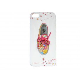 Coque pour Iphone 5 tennis/basket lacet rose + film protection écran offert
