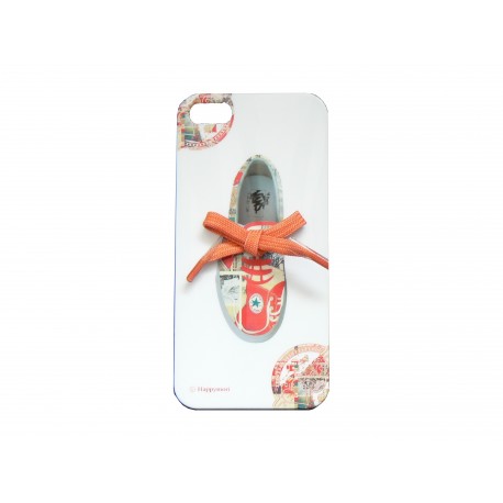 Coque pour Iphone 5 tennis/basket rouge lacet orange + film protection écran offert