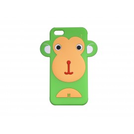 Coque pour Iphone 5 silicone singe vert + film protection écran offert